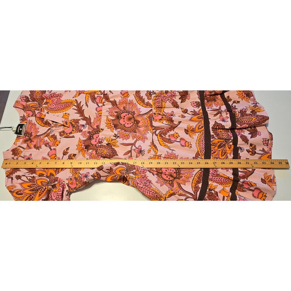 Tuckernuck Mini Dress Womens Small Pink Paisley Floral Print Sunset Chintz NWT - Picture 13 of 13